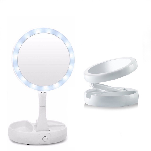 Espejo Maquillaje Doble Plegable LED Aumento X5 RF 4889 – Cómpralo en casa